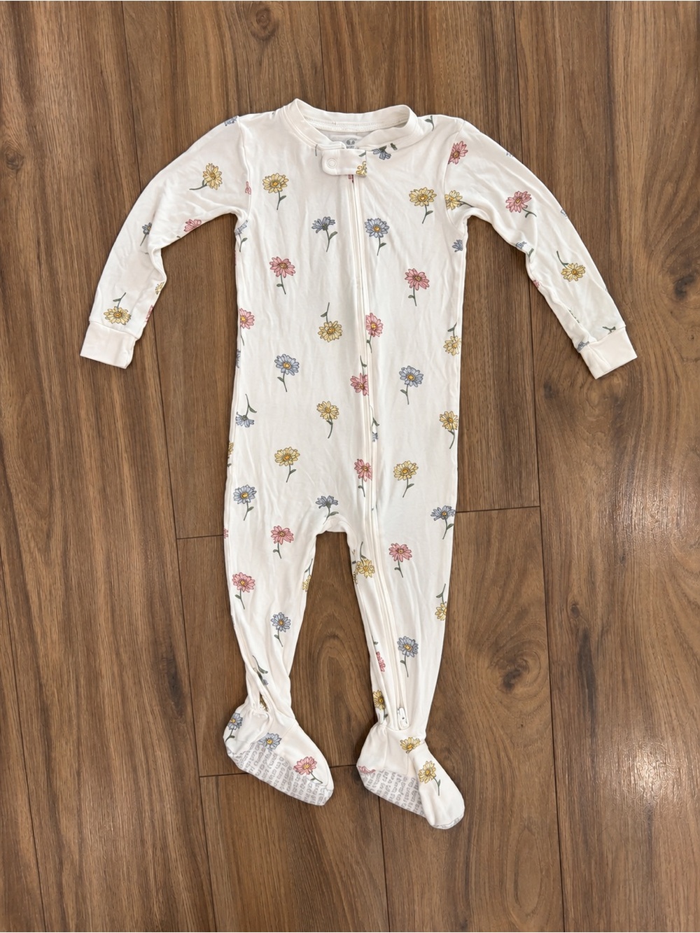 Carter's Cream Footed One-Piece with Pink, Blue & Yellow Floral Print